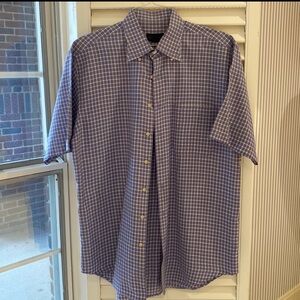 Scott Barber Men’s Button Down Short Sleeve Shirt - purple